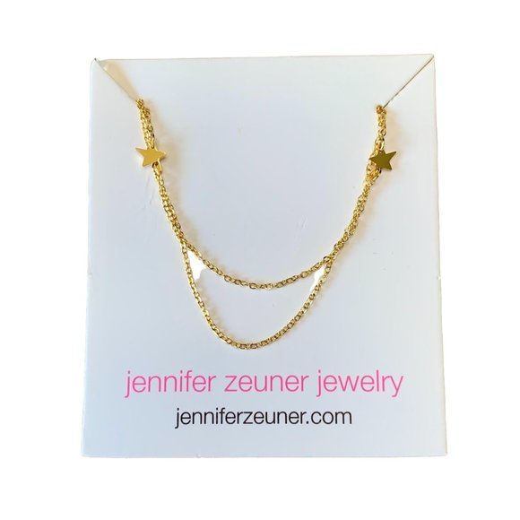 JENNIFER ZEUNER Gold Double Star Necklace NEW Jewellery - Picture 3 of 5